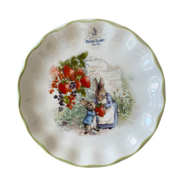 Beatrix Potter Peter Rabbit and Mother Strawberry 8” Salad Plates Set of 4 NEW - Picture 1 of 12